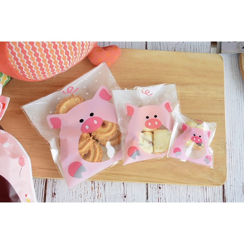 10pcs OPP 10 x 10cm kemasan untuk kue kering, kue, ikat rambut OPP10 tema kartun animal zoo lucu