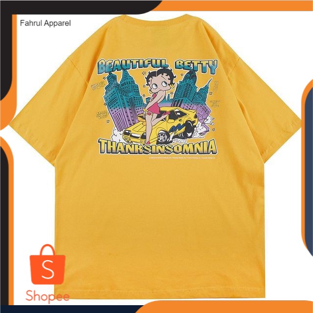 Betty Boop Tshirt Beautiful Betty Yellow