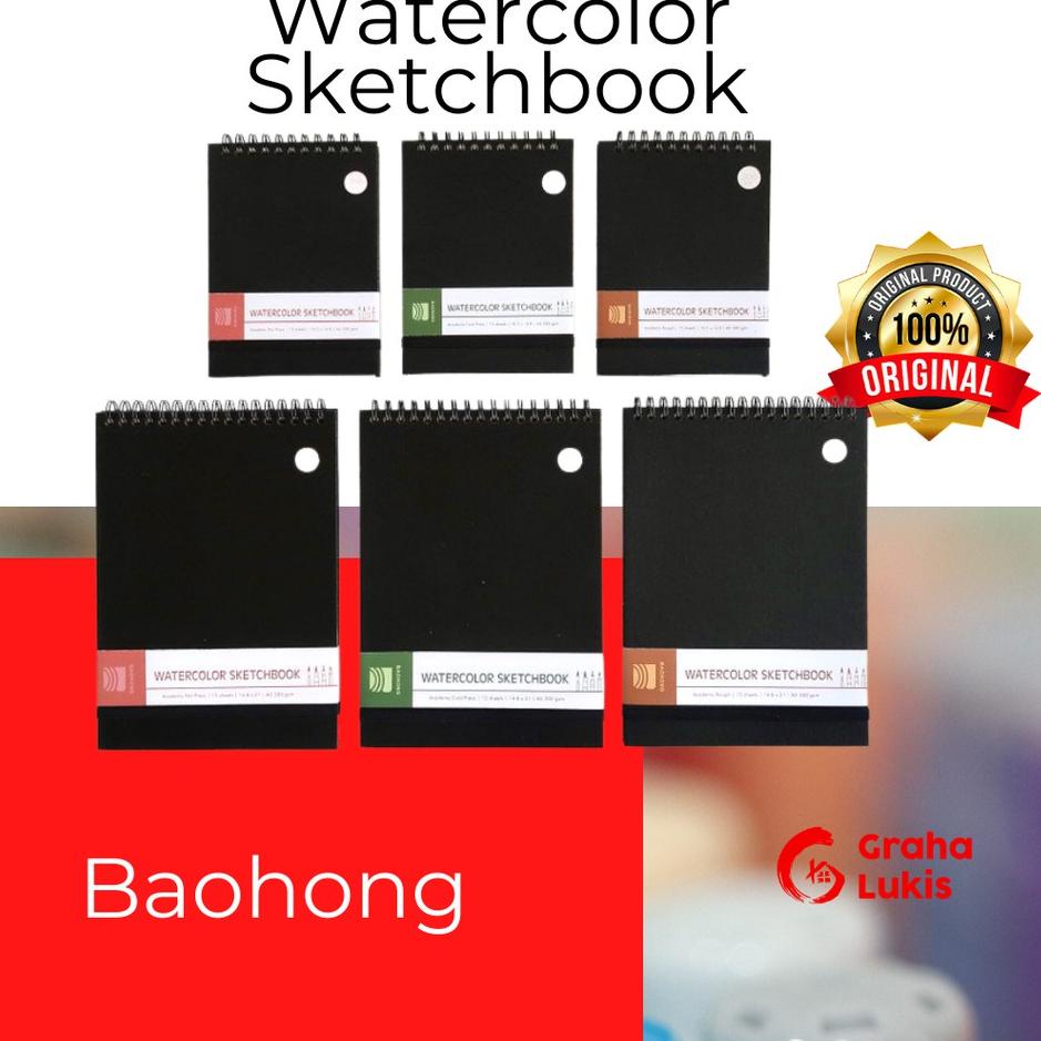 

sfBest Product - Baohong Watercolor Sketchbook Academy Spiral Cotton 300gsm KR44 (Terbaru)