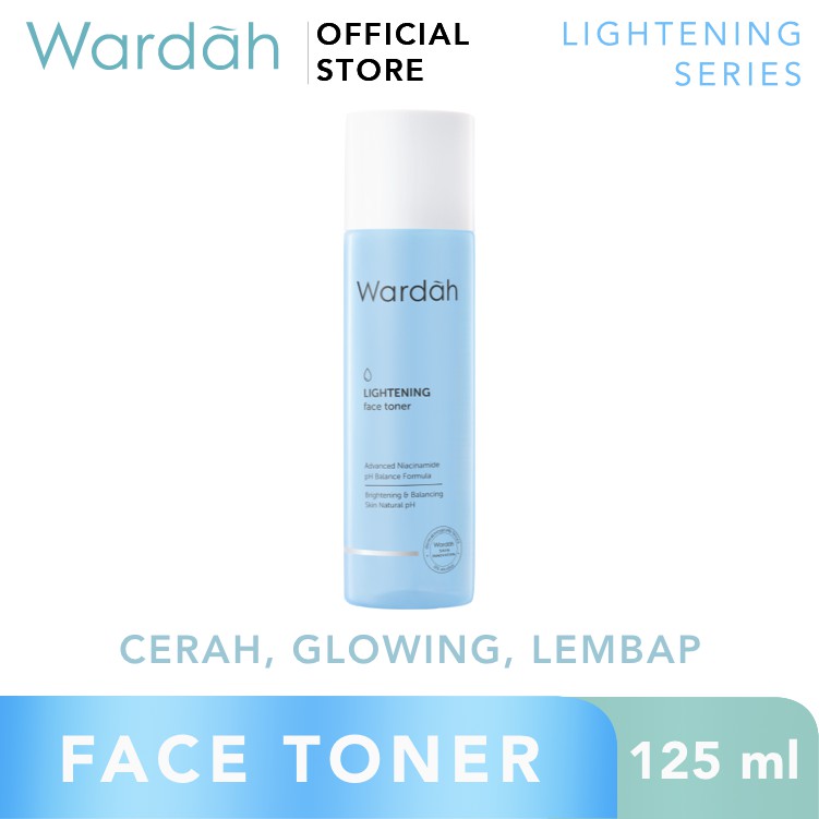 Wardah Lightening Face Toner 125 ml -Hydrating toner dengan formula pH balance, Advanced Niacinamide