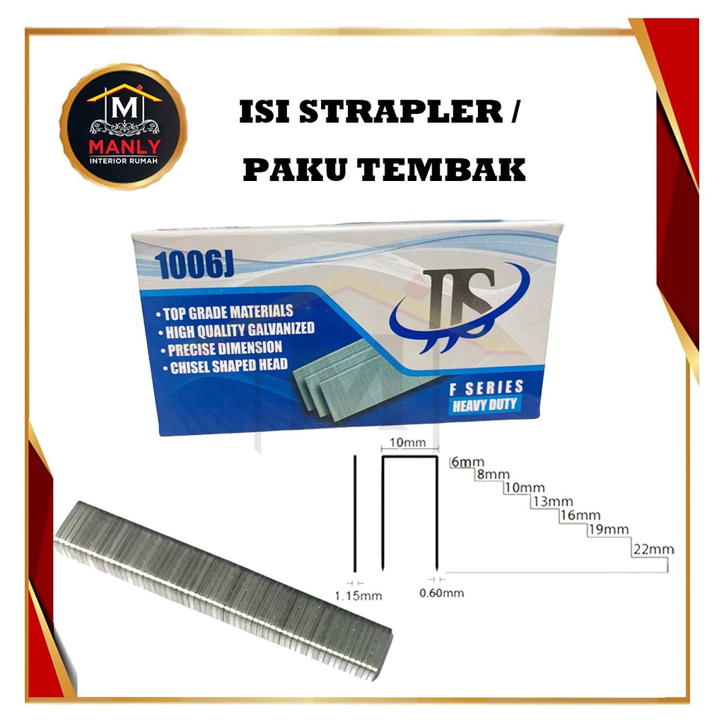 Air Stapler Gun 1006J Paku U isi 5000 pcs / Refill isi Staples 1006J