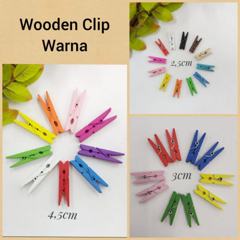 WOODEN CLIP WARNA | JEPIT KAYU | JEPIT POLAROID