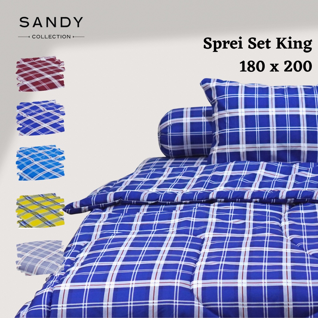 Sprei Set 180 King Sandy Collection Teen Series Motif Minimalis