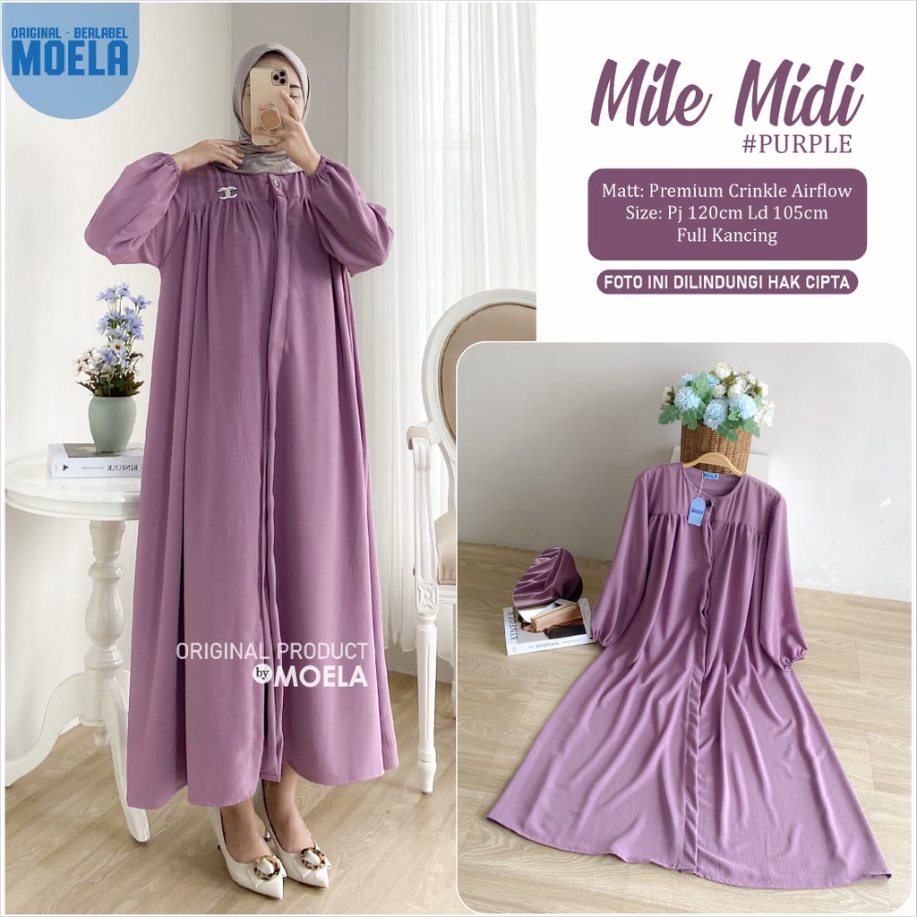 LD 100-110 MARITA MIDI//LAVAS//ISACO//MELVI//MILE MIDI PREMIUM CRINKLE AIRFLOW  PJ 120 ZIPPER DEPAN/