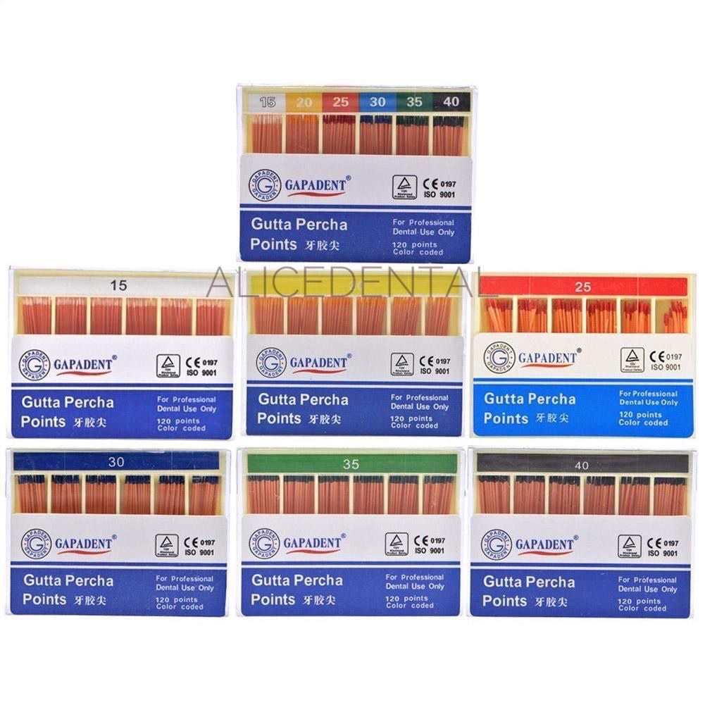 Gutta percha points dental guttapercha guttap dental 15-40, 45-80, 15, 20, 25, 30 35 40 guttapercha gutap taper 02 tapered 02 aksesoris asesoris accessoris accesoris