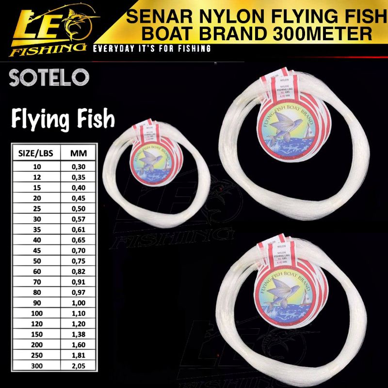SENAR SOTELO FLYING FISH BOAT BRAND SENAR NELAYAN SENAR LAUT WARNA PUTIH 300METER
