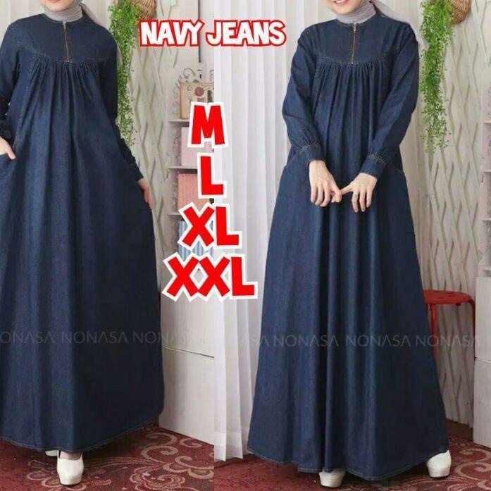 Best - Ambi Gamis Dress Jeans Gamis Levis Jumbo Dress Levis Gamis Jeans Busui Pakaian Wanita