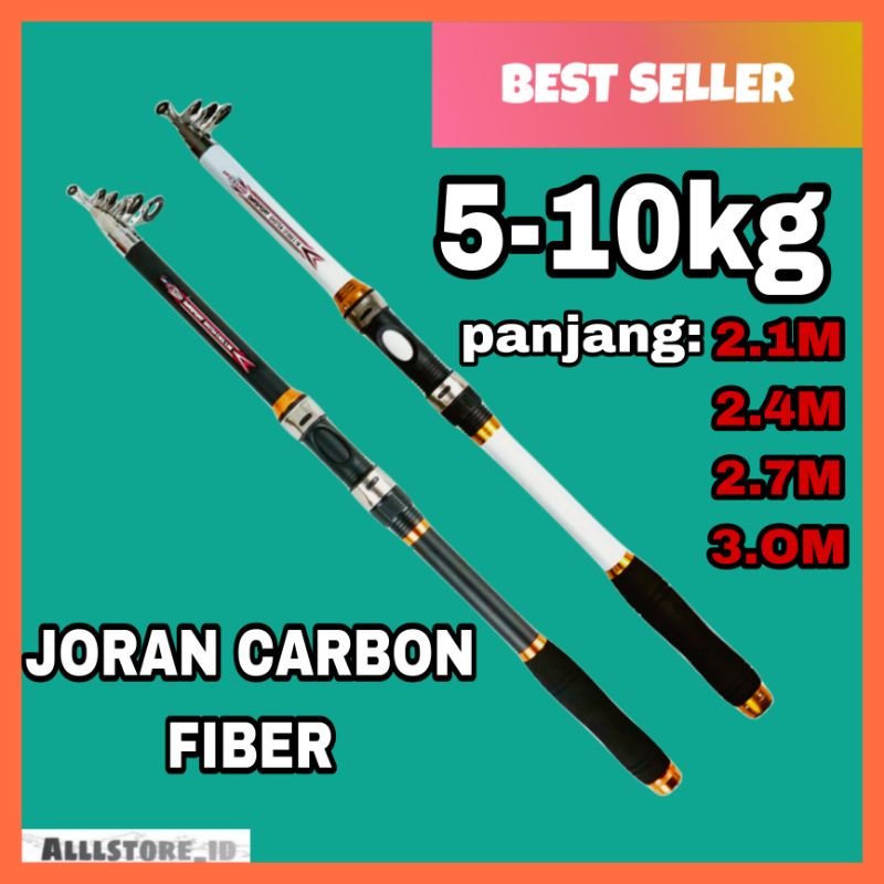 PROMO Joran Pancing Carbon Telescopic 2.1M/2.4m/2.7m/3M TAFFSPORT - JORAN PANCING IKAN/JORAN 1 SET MURAH BERKUALITAS/JORAN PANCING CARBON ASLI KUAT 30KG/ JORAN MURAH CUCI GUDANG/JORAN TEGEK/JORAN IMPORT JEPANG/JORAN CASTING/JORAN LAUT PASIRAN