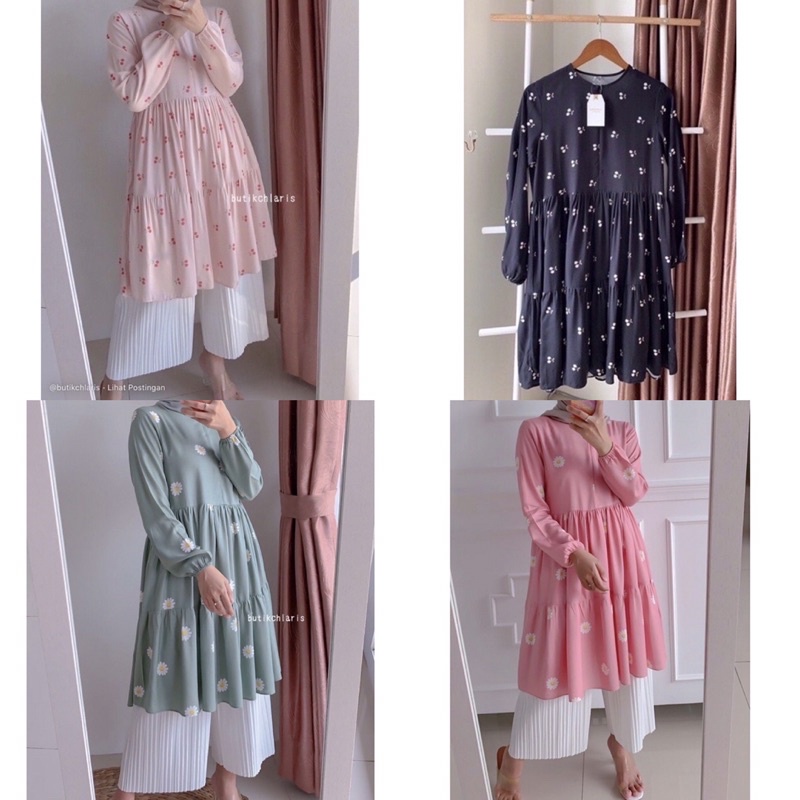CHERRY TUNIK (NUDE, BLACK) DAISY TUNIK (MINTY, BLUSH) BY BUTIK CHLARIS