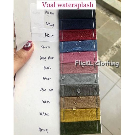 Bahan Kain Voal Polos Watersplash Jilbab Hijab Rollan