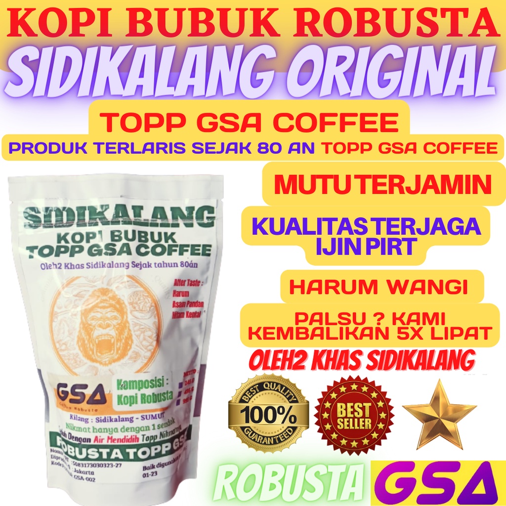 

Kopi Arabica ARABIKA Robusta Asli Sidikalang Medan 1/2 KG | kopi hitam KILOAN MURAH