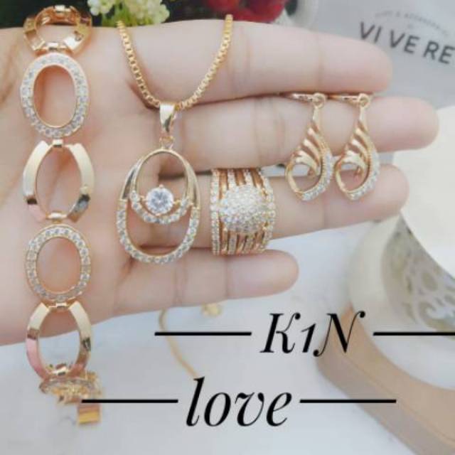 Xuping set perhiasan lapis emas 24k terlaris 1220