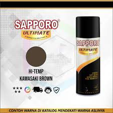 SAPPORO ULTIMATE HI TEMP KAWASAKI BROWN 400ml.CAT SEMPOT WARNA MERAH FERRARI UNTUK BODY MOTOR/MOBIL