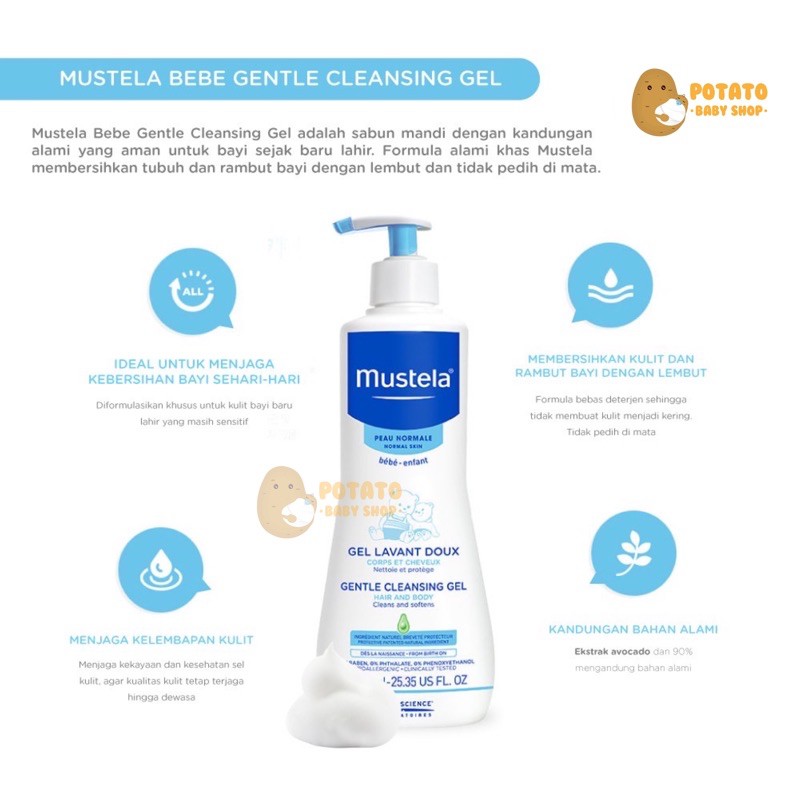 Mustela Bebe Gentle Cleansing Gel 200ml 500ml 750ML