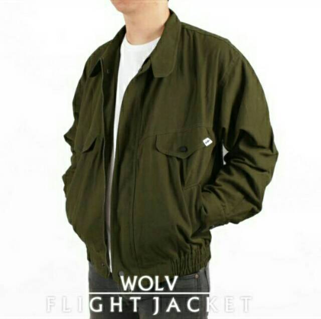 Semi Parka Flight Jacket Pria Kanvas