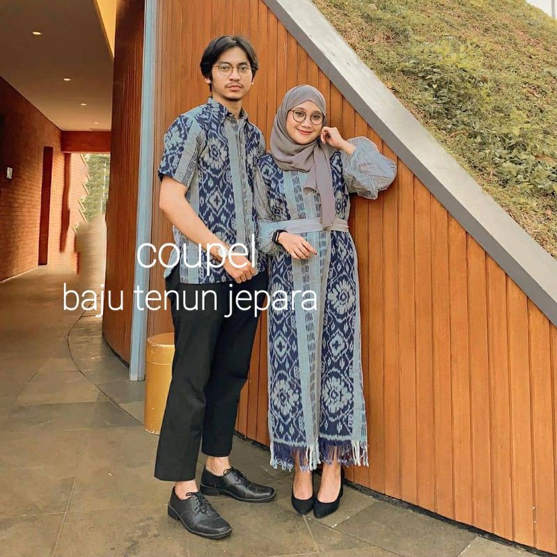 couple Baju tenun dress tenun kondangan baju tenun jepara etnik fashion_bajun_jenunjepara tunik  kekinian baju kondangan baju pesta CP16