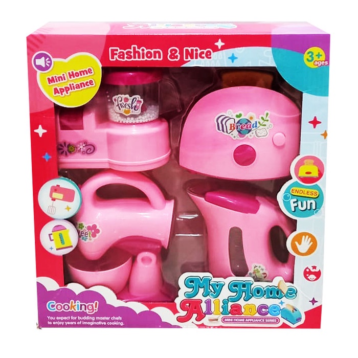 MY HOME ALLIANCE-6614 MAINAN ANAK ISI MIXER TEKO TOASTER PEMBUAT MINUM