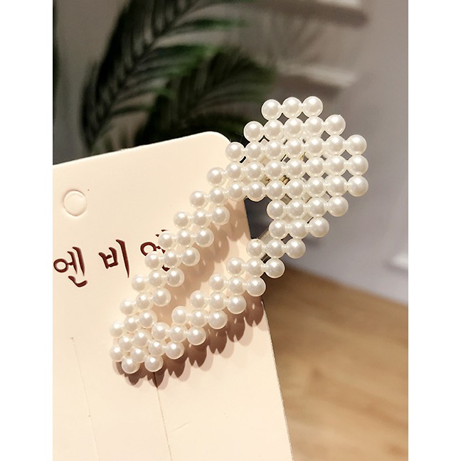 LRC Jepit Rambut Fashion White Pearl Hairpin F5144X