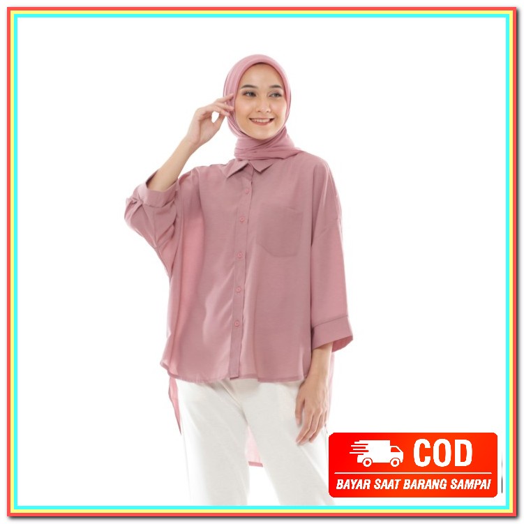 Vony Tartan Blouse - Atasan Kotak Wanita Kekinian Kombinasi Kotak NW451 Atasan Muslim Wanita | Overs