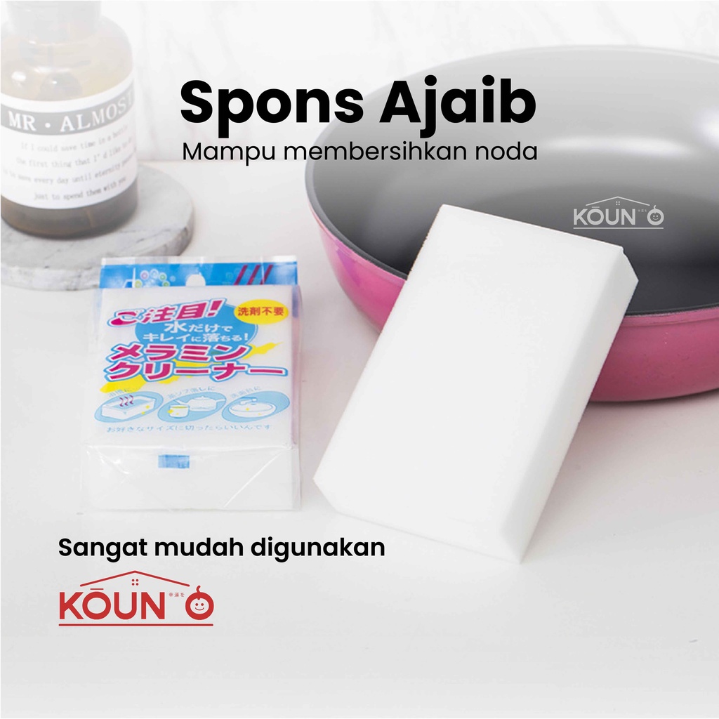 Spon Ajaib Nano Magic Sponge Spons Cuci Piring Spoon Multifungsi Busa Pembersih Serbaguna Spons Ajaib Pembersih Kerak Rub Melamine Cleaner