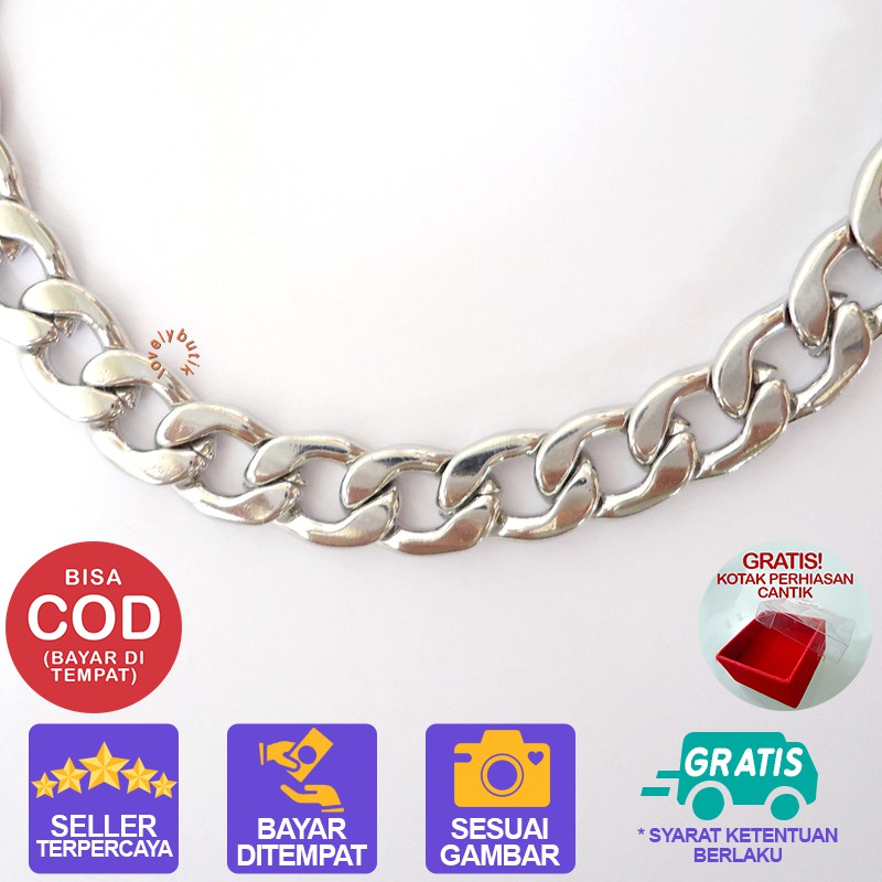 Lovelybutik Gelang Tangan Titanium Anti Karat Melis4 Gelang Rantai Wanita Bonus Kotak perhiasan