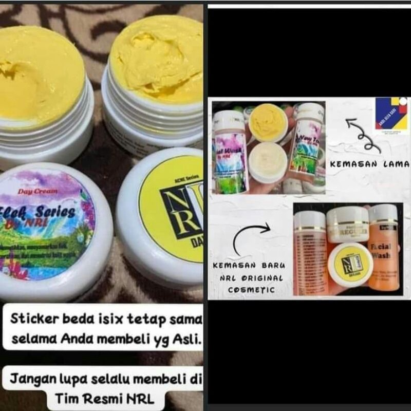 Cream Nrl New Emboss Original Nrl Kosmetik Pemutih Kulit Wajah Kemasan Baru Shopee Indonesia