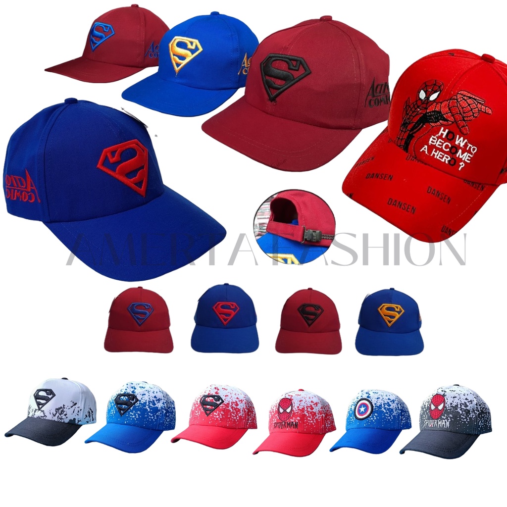 Topi Anak Laki Laki Perempuan SP 1 M 2 Cowok Cewek 3 4 5 6 7 8 9 10 Tahun  Baseball Karakter Sablon-2