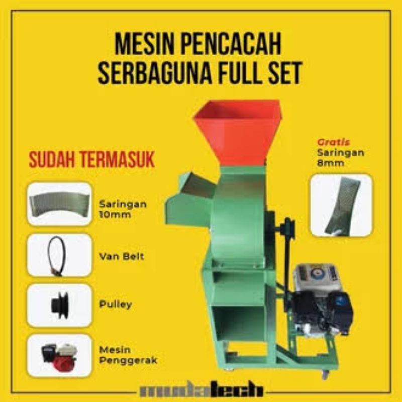 mesin cacah rumput chooper multi fungsi komplit diesel siap pakai