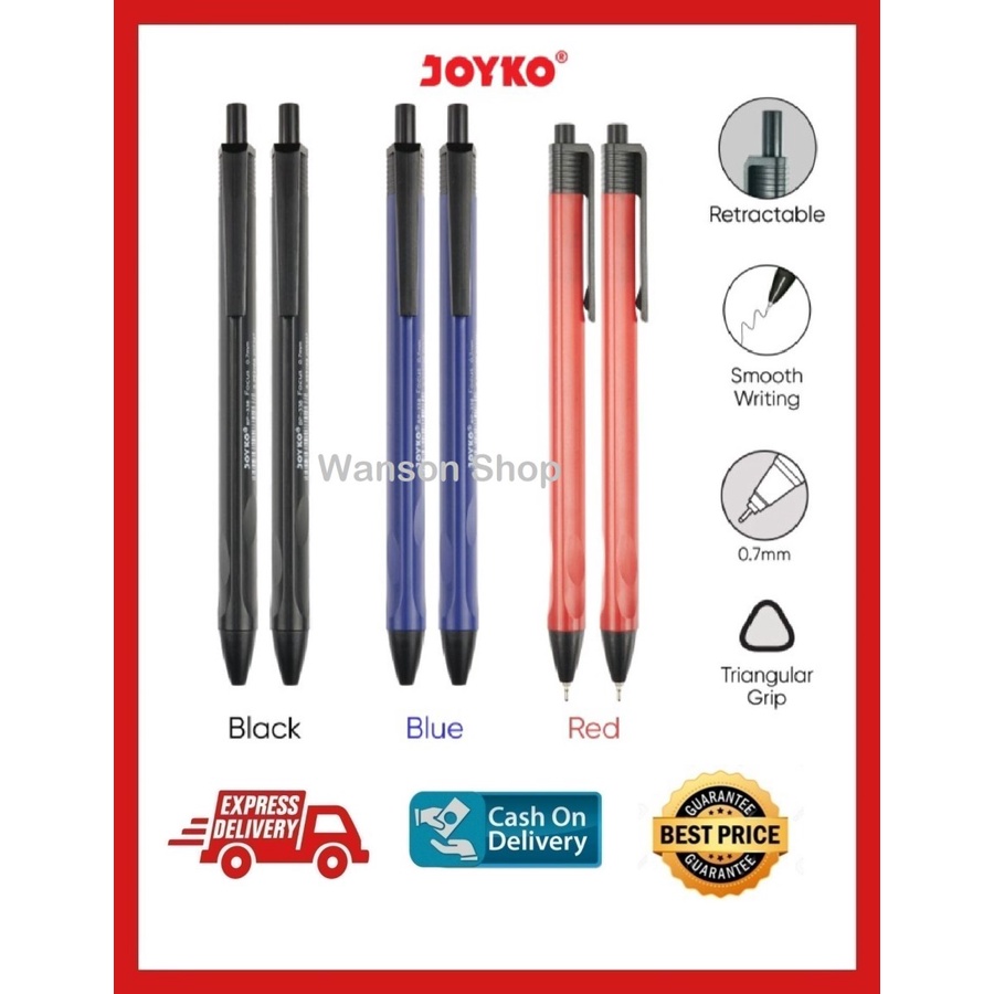 

BALL PEN PULPEN PENA JOYKO BP-338 FOCUS 0,7 MM GROSIR 12 PCS