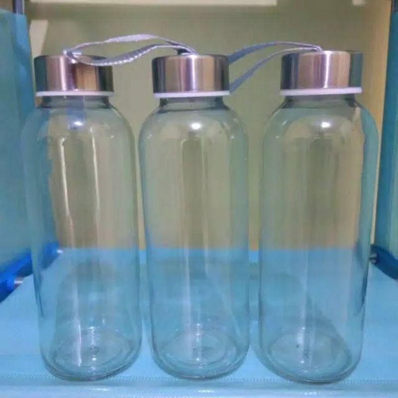 Botol minum botol kaca bening botol tali