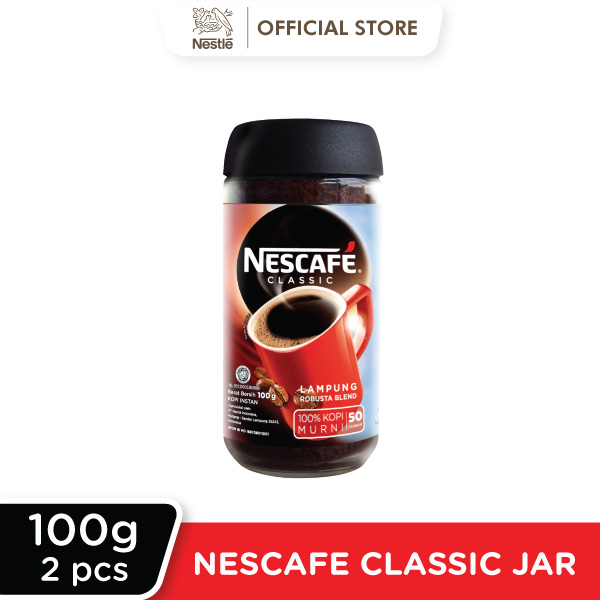 Nescafe Classic Kopi Instant Kopi Hitam 100gr Jar - 2 pcs