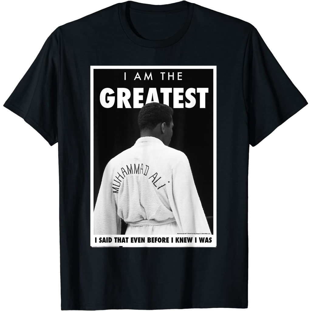 Baju Dewasa Muhammad Ali I Am the Greatest T-Shirt Fashion Pakaian Atasan Kaos Laki Pria Wanita Mode