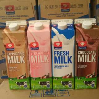 

Fresh milk Diamond Plain/strawberry/cappucino/coklat 946 ml - 12 pcs (1 karton)