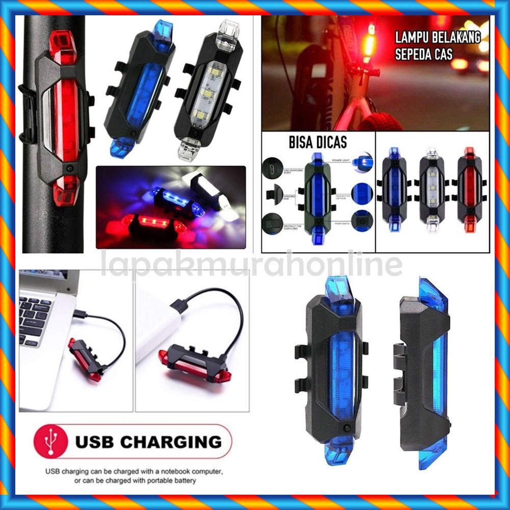 LAMPU BELAKANG SEPEDA / LAMPU SEPEDA USB CHARGE / LAMPU BELAKANG SEPEDA USB LED