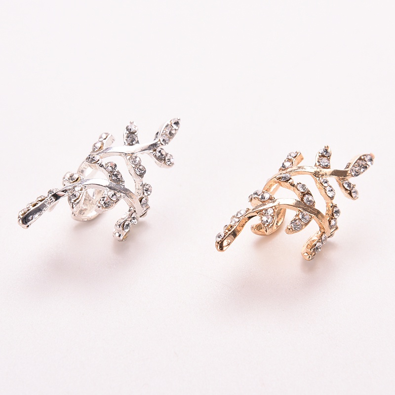 # Kaos T-Shirt Wanita Lengan Pendek Motif Print #Anting Klip On Bentuk Daun Kristal Gaya Punk Rock Retro