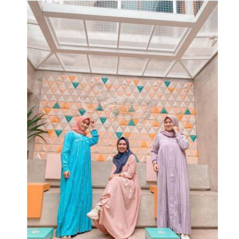 Versus city azalia dress peach dan blue