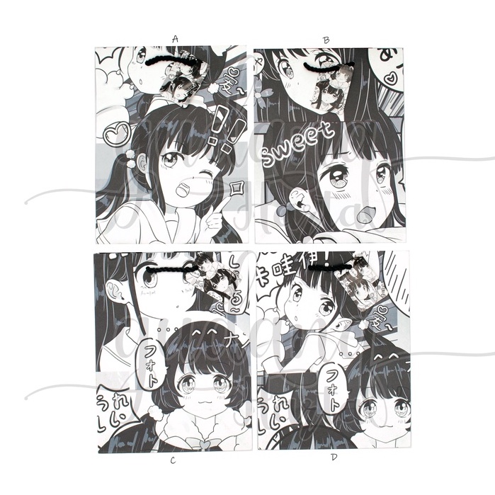 Paper Bag Black And White Manga Tas Kado Lucu Gift Wrapping GH 507102