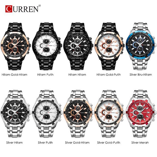 Jam Tangan Pria / Curren 8023 Chronograph tidak aktif / Jam Tangan Stainless Steel Curren Original