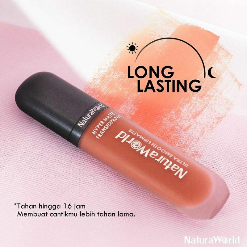 Lipstik Natura World Lipmatte Hypermatte Transferproof Naturaworld Lipstick Long lasting Tahan Lama