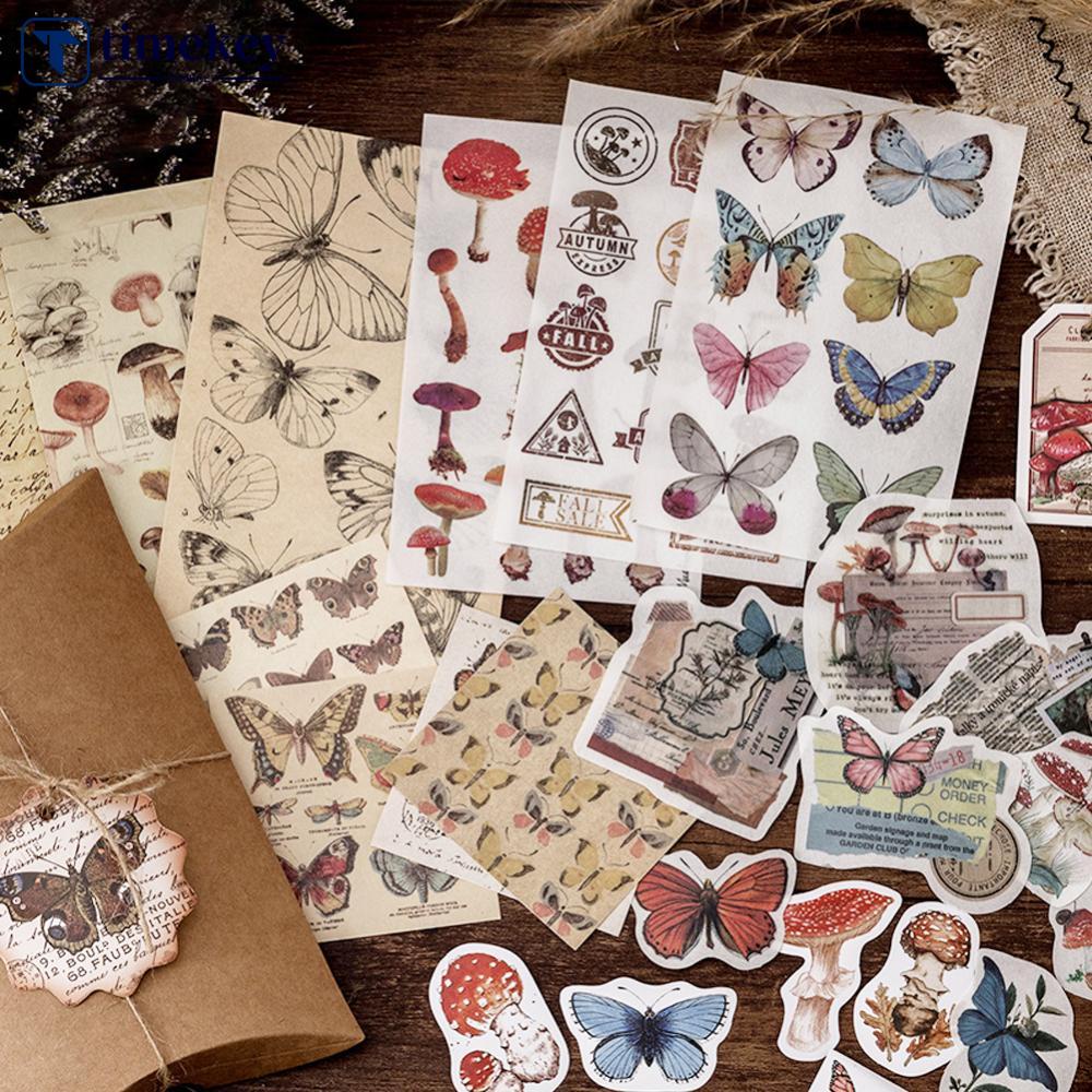 Timekey 30pcs / Pak Stiker Kertas / Selotip Washi Vintage Retro Motif cannot miss it A6K5 Untuk Dekorasi Scrapbook DIY