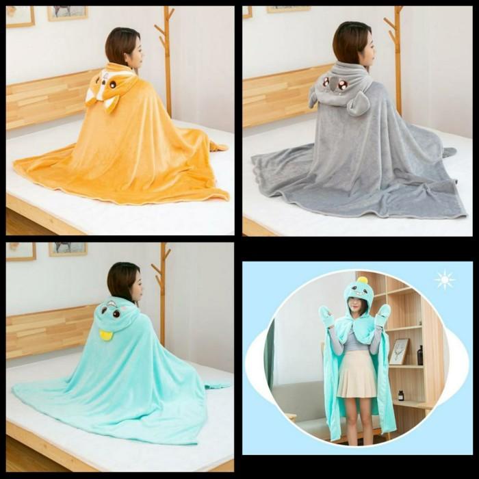 SELIMUT HOODIE KARAKTER (DINO, KOALA DAN SHIBA INU)