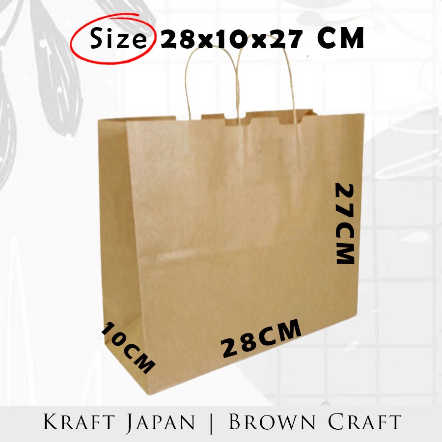 

Paper Bag Polos Coklat 28x10x27 CM tali TWIST / Paper Bag Kado Souvenir Wedding Packing / Papper Bag Kertas Murah Craft Bags