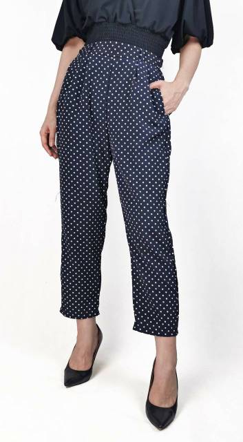 S Oliver navy dotted pants