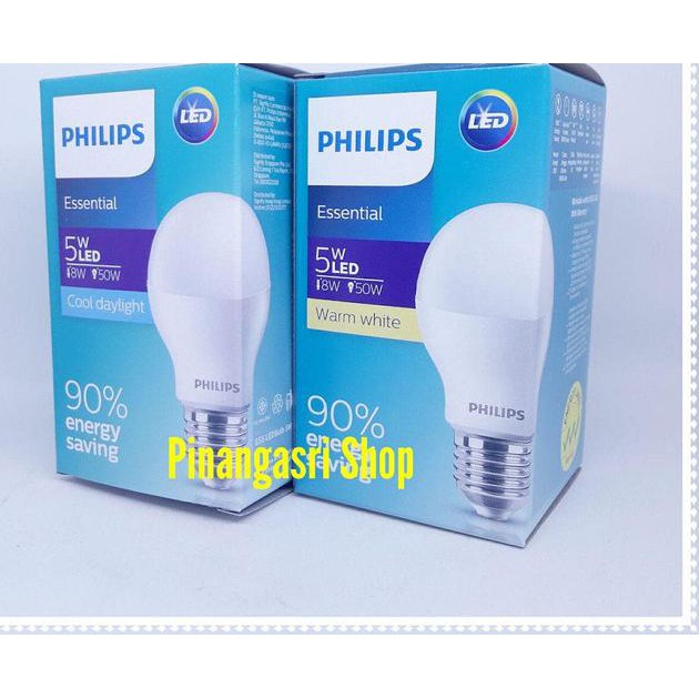 Paling Disukai>.354PX  Lampu LED PHILIPS ESSENTIAL 5W Bohlam 5 Watt PHILIP 5 W Bulb LED 5Watt - Pu