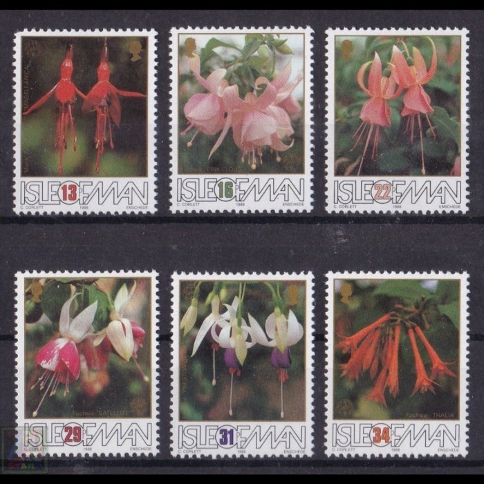 

0568 Perangko Isle of Man 1988 Flowers 6v Mnh