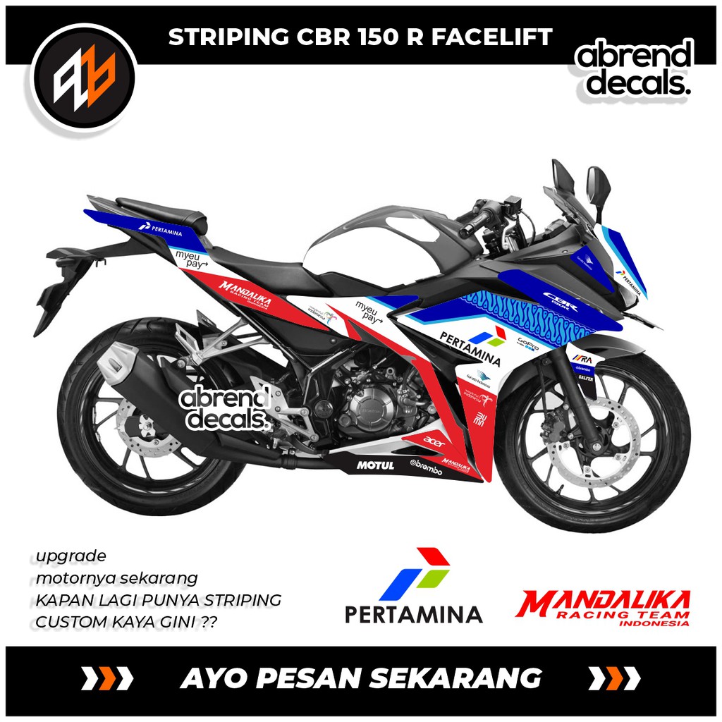 STRIPING CBR 150 R MANDALIKA / STIKER MANDALIKA / STIKER CBR 150 R FACELIFT MANDALIKA