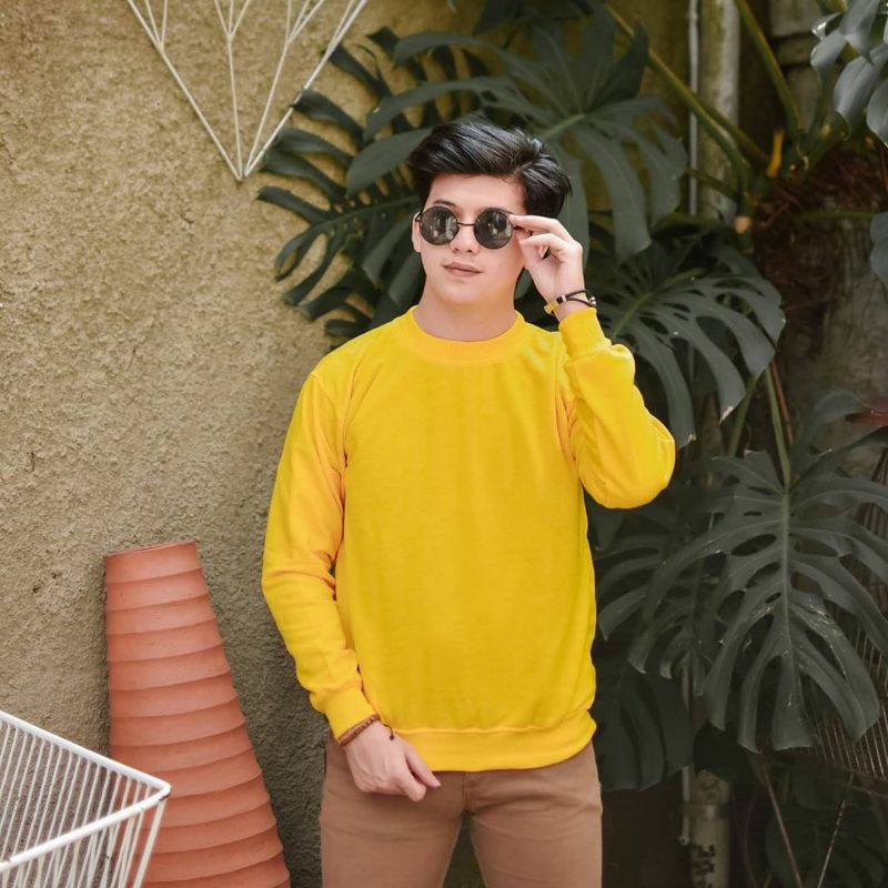 BASIC SWEATER || SWETER PRIA POLOS || SWETER MURAH #CRA-Yellow