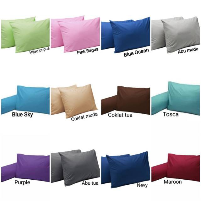 Sarung Bantal Guling Polos Katun Emboss Jacquard