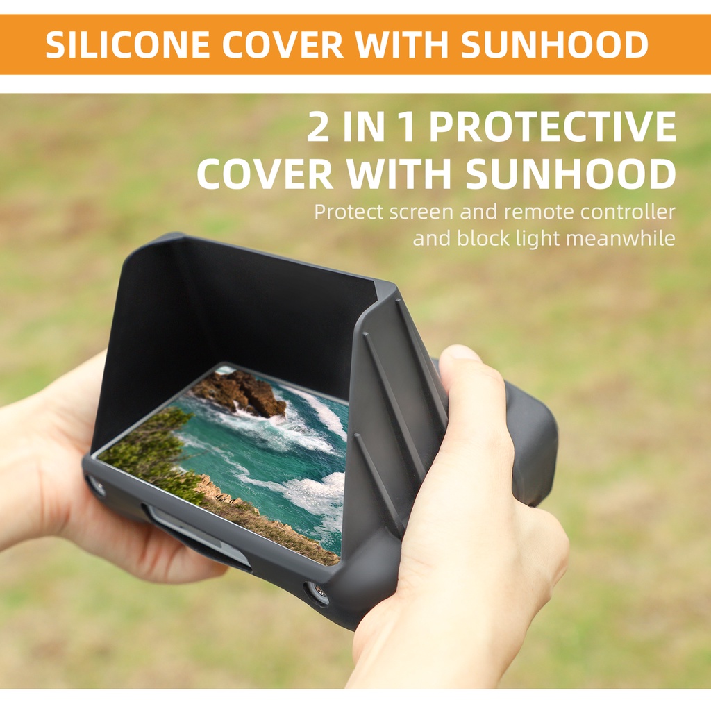 For DJI RC Silicone Protective Sleeve Remote Controller Protective Case Anti Sollision Scratch Proof Silicone Cover With Lens Hood Anti-scratch Case