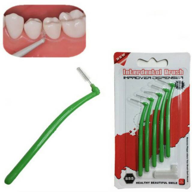 Dental Interdental brush kecil bengkok sikat sela celah gigi sikat gigi ortho behel braces size SSS 0,5mm 0.5mm